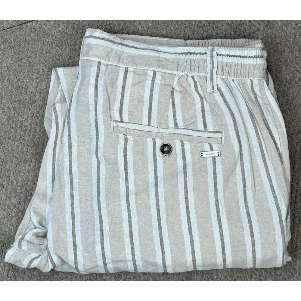 NOHOW Liam‎ Striped Beige Men's Casual Pants Size EU 54 US 40